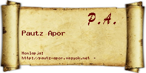 Pautz Apor névjegykártya